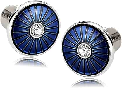 Amazon.com: Skcess Blue Men's Cufflinks Stainless Steel